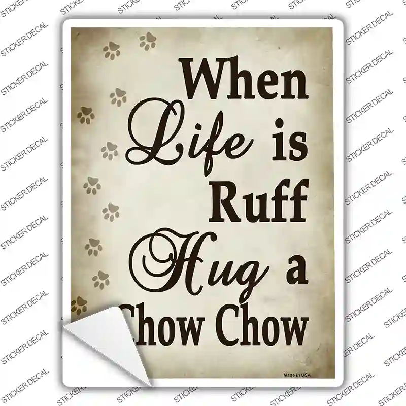 Hug A Chow Chow Novelty Rectangle Sticker Decal