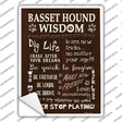Basset Hound Wisdom Novelty Rectangle Sticker Decal