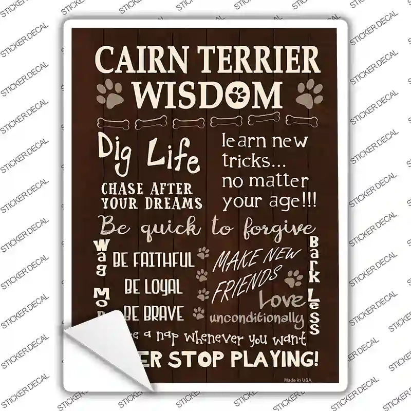 Cairn Terrier Wisdom Novelty Rectangle Sticker Decal