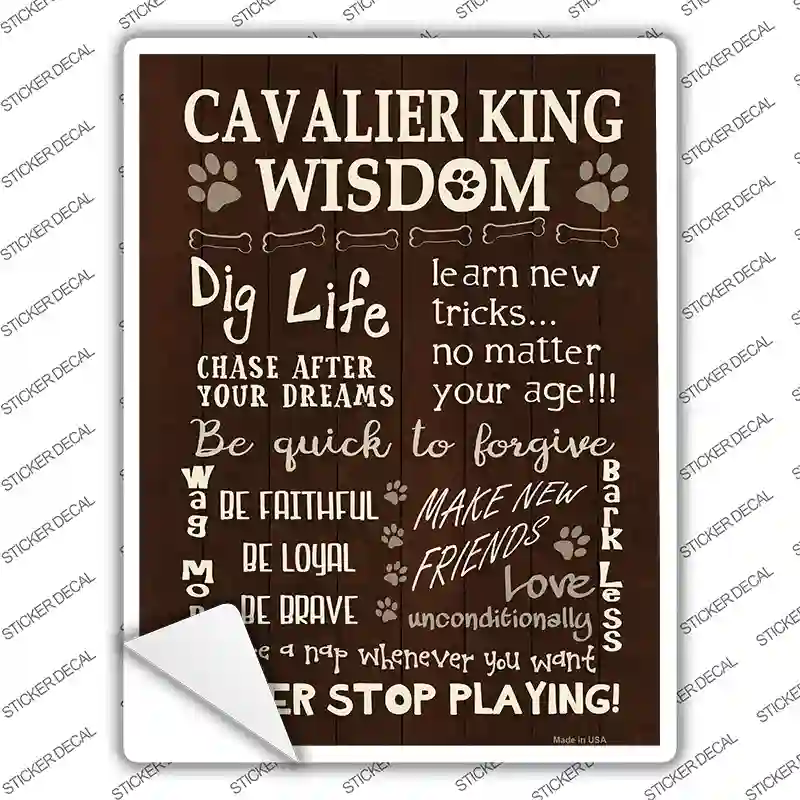 Cavalier King Wisdom Novelty Rectangle Sticker Decal