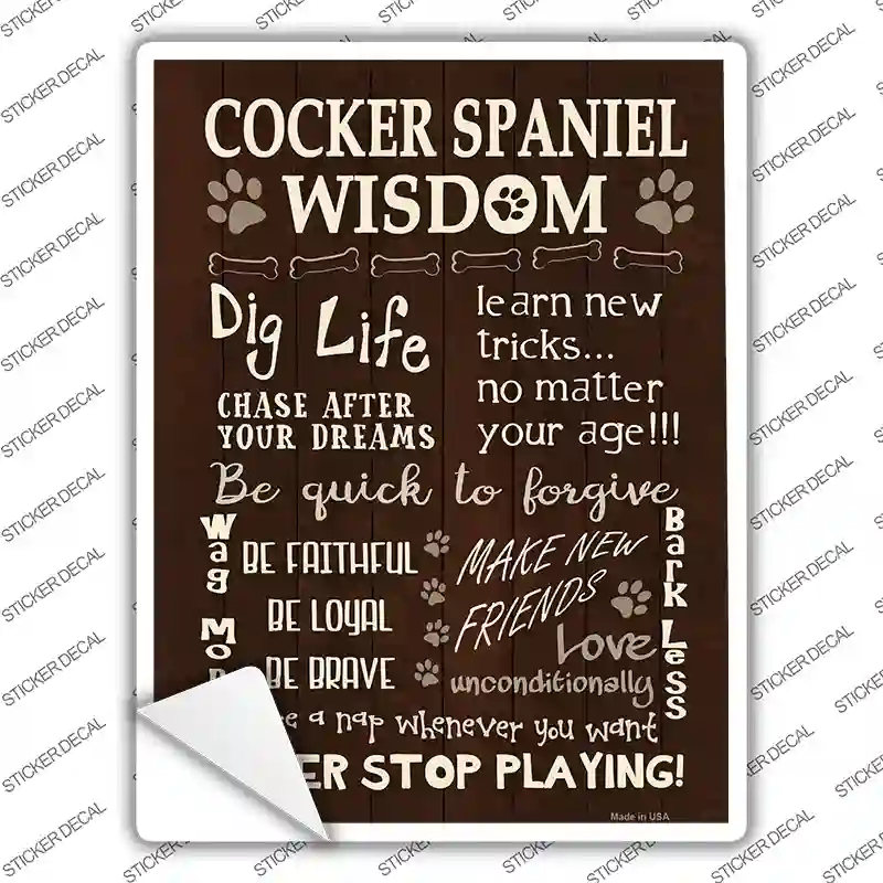 Cocker Spaniel Wisdom Novelty Rectangle Sticker Decal