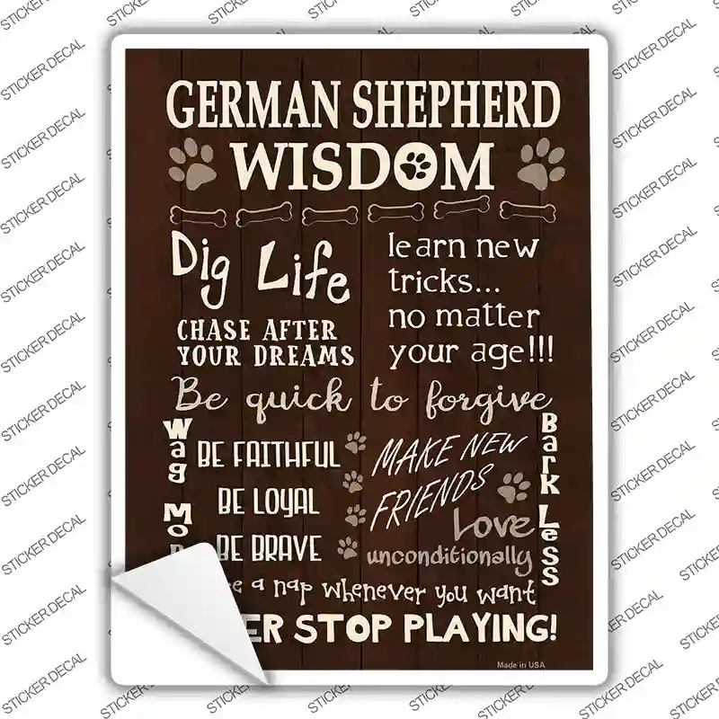 German Shepherd Wisdom Novelty Rectangle Sticker Decal