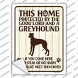 Protected By A Greyhound Novelty Rectangle Sticker Decal