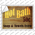 Hot Bath Novelty Rectangle Sticker Decal