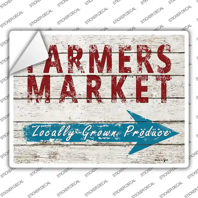 Farmers Market Locally Grown Produce Novelty Rectangle Sticker Decal