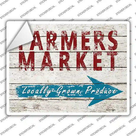 Farmers Market Locally Grown Produce Novelty Rectangle Sticker Decal
