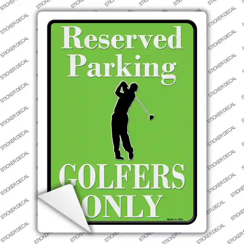 Reserved Golfers Only Novelty Rectangle Sticker Decal