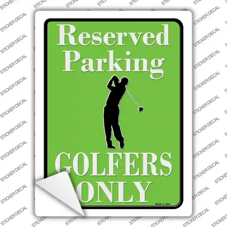 Reserved Golfers Only Novelty Rectangle Sticker Decal