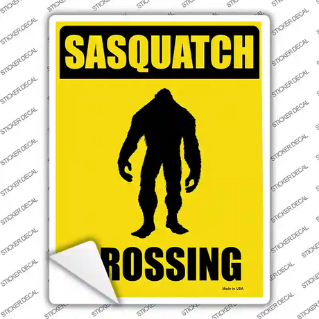 Sasquatch Crossing Novelty Rectangle Sticker Decal