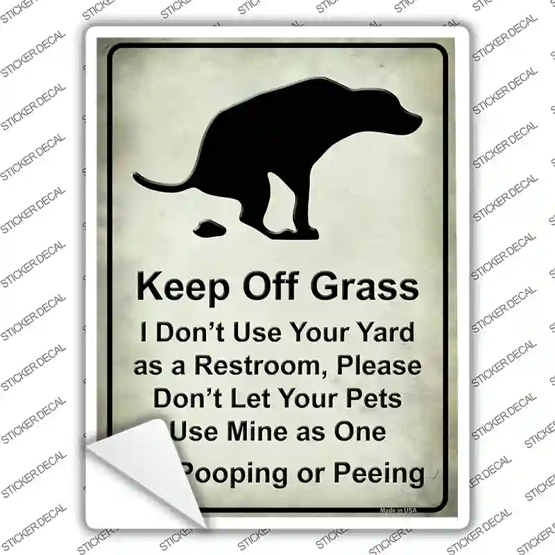 Keep Off Grass Novelty Rectangle Sticker Decal