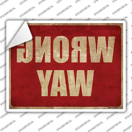 Mirrored Wrong Way Novelty Rectangle Sticker Decal