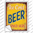 Ice Cold Beer Served Here Novelty Rectangle Sticker Decal