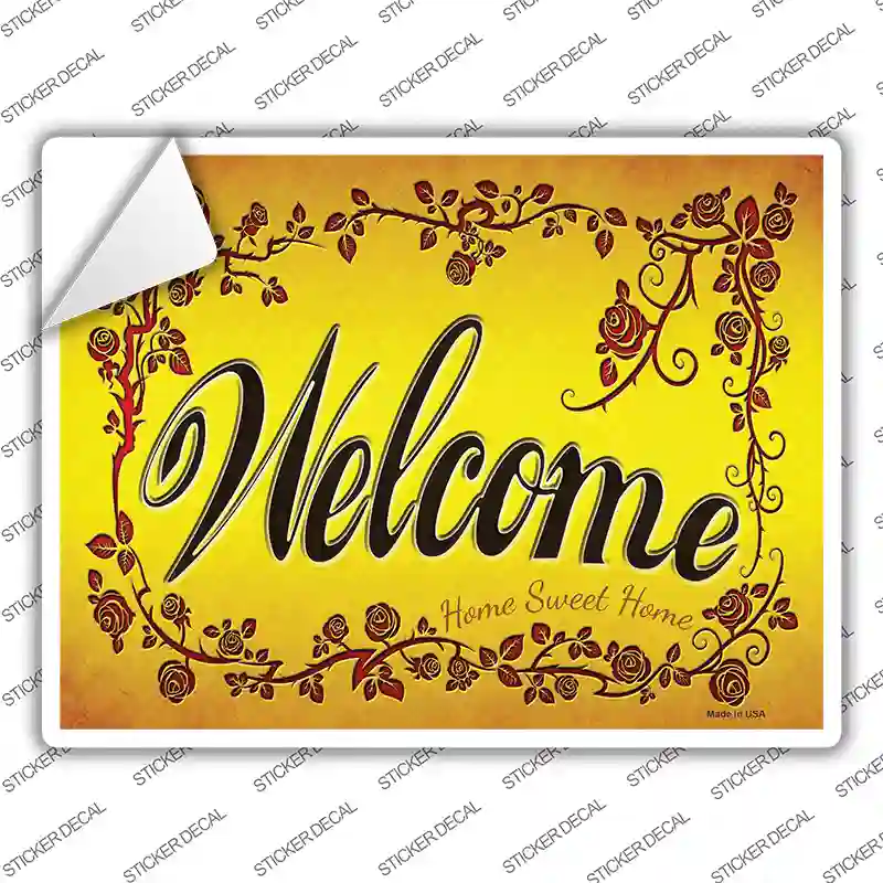 Welcome Grape Vines Novelty Rectangle Sticker Decal