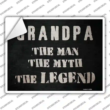 Grandpa The Legend Novelty Rectangular Sticker Decal