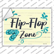 Flip Flop Zone Blue Novelty Rectangular Sticker Decal