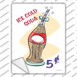 Ice Cold Soda Novelty Rectangle Sticker Decal