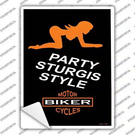 Party Sturgis Style Novelty Rectangle Sticker Decal