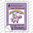Delusional Unicorn Purple Novelty Rectangle Sticker Decal