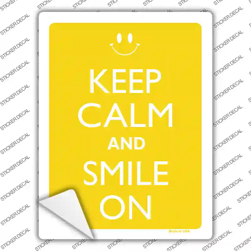 Keep Calm And Smile On Novelty Rectangle Sticker Decal