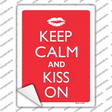 Keep Calm And Kiss On Novelty Rectangle Sticker Decal