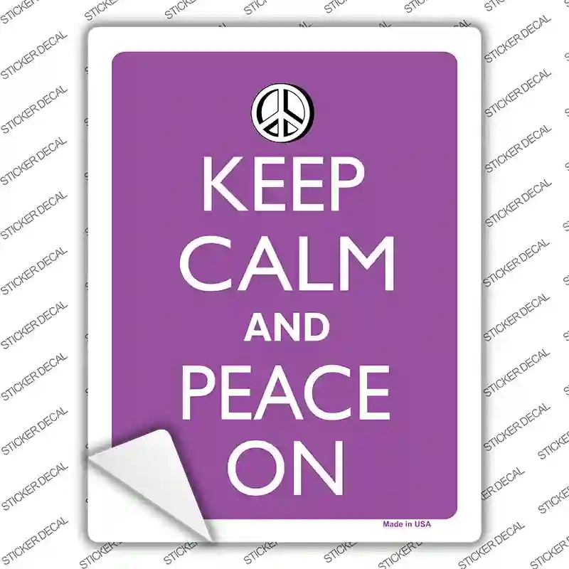 Keep Calm And Peace On Novelty Rectangle Sticker Decal