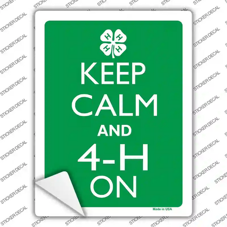 Keep Calm And 4-H On Novelty Rectangle Sticker Decal