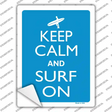 Keep Calm And Surf On Novelty Rectangle Sticker Decal