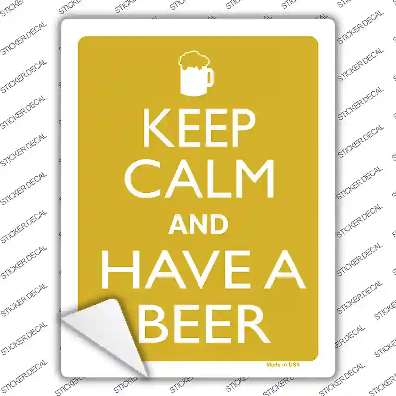 Keep Calm And Have A Beer Novelty Rectangle Sticker Decal