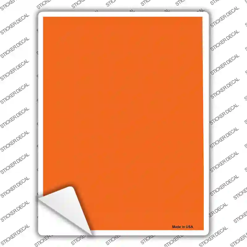 Solid Orange Novelty Rectangle Sticker Decal