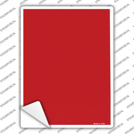 Solid Red Novelty Rectangle Sticker Decal