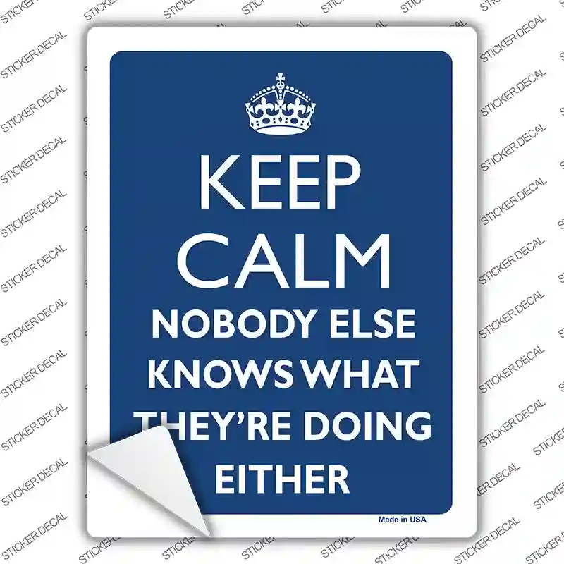 Keep Calm Nobody Else Knows Novelty Rectangle Sticker Decal