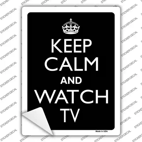 Keep Calm Watch TV Novelty Rectangle Sticker Decal