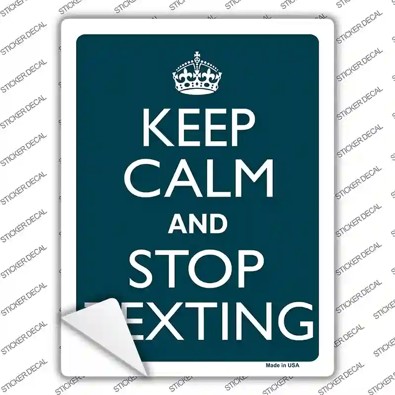 Keep Calm Stop Texting Novelty Rectangle Sticker Decal