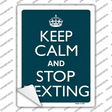 Keep Calm Stop Texting Novelty Rectangle Sticker Decal
