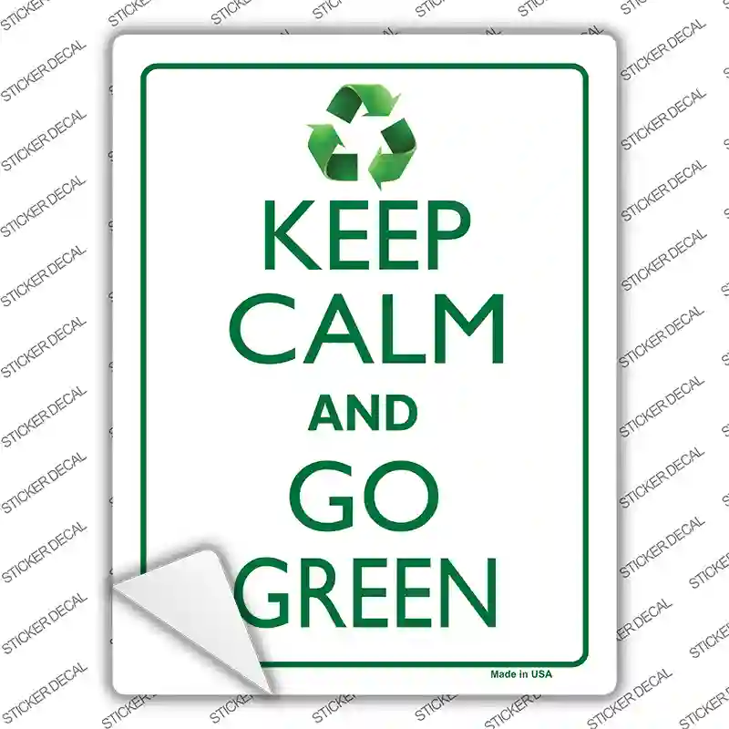 Keep Calm Go Green Novelty Rectangle Sticker Decal