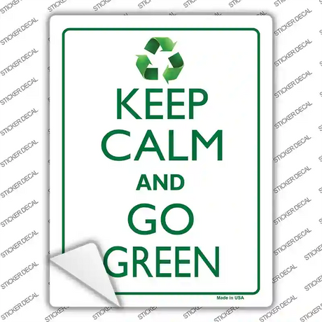 Keep Calm Go Green Novelty Rectangle Sticker Decal
