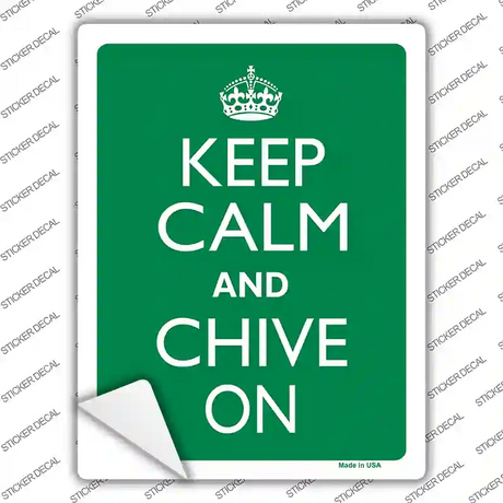Keep Calm Chive On Novelty Rectangle Sticker Decal