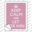 Keep Calm Let Her Win Novelty Rectangle Sticker Decal