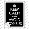 Keep Calm Avoid Zombies Novelty Rectangle Sticker Decal