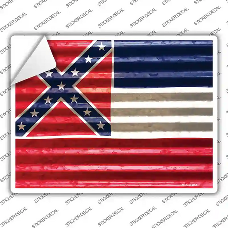 Mississippi Flag Novelty Rectangle Sticker Decal