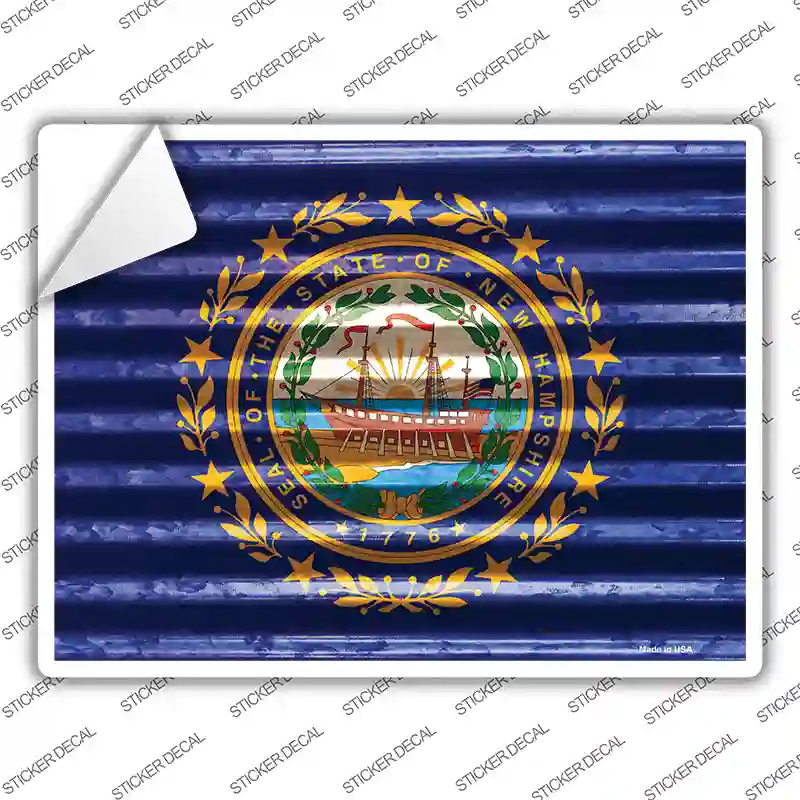 New Hampshire Flag Novelty Rectangle Sticker Decal