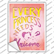 Princess Needs A Unicorn Novelty Rectangle Sticker Decal