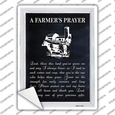 A Farmers Prayer Novelty Rectangle Sticker Decal