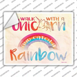 Walk with a Unicorn Novelty Rectangle Sticker Decal