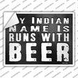 My Indian Name Novelty Rectangle Sticker Decal