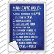 Man Cave Rules Novelty Rectangular Sticker Decal