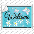 Welcome Blue Novelty Rectangular Sticker Decal