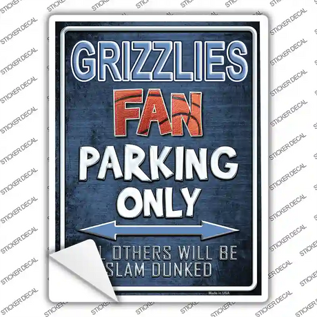 Grizzlies Novelty Rectangle Sticker Decal