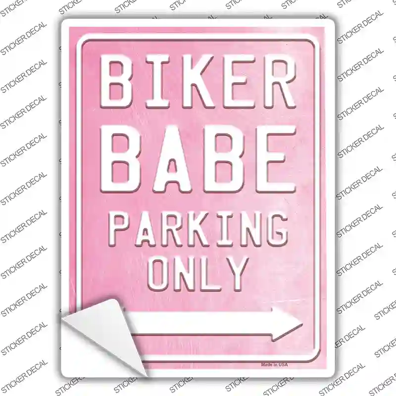 Bike Babe Parking Novelty Rectangle Sticker Decal