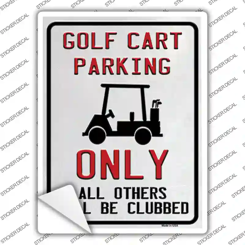 Golf Cart Parking Novelty Rectangle Sticker Decal